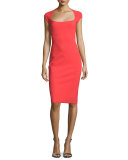Alix Cap-Sleeve Sheath Dress, Aragosta