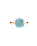 Nudo Rose Gold & Blue Topaz Ring, Size 6.5