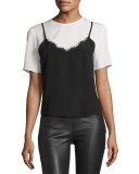 La Belle Layered Top, Black/White