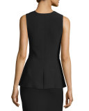 Sleeveless Peplum Top, Jet