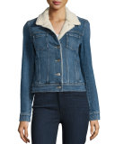 Leo Denim Jacket w/Faux-Shearling Lining, Hyperion