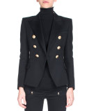 Classic Double-Breasted Blazer, Black
