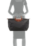 Le Pliage Large Monogram Travel Tote Bag, Black