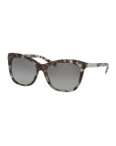 Gradient Square Cat-Eye Sunglasses, Blue Tortoise