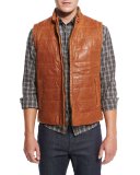 Quilted Leather Vest, Tobacco