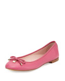willa classic leather ballerina flat, deep pink