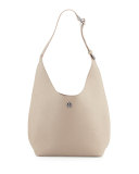 Perry Leather Hobo Bag, French Gray