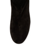 Lili Suede 30mm Red Sole Knee Boot, Black