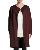 Singer Belted Wool Coat, Port/Black