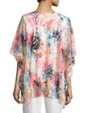 Pink Sky Burnout Caftan-Style Top 
