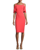 Lupe Cold-Shoulder Jersey Cocktail Dress