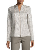 Floral-Print Paneled Jacquard Jacket, Multi