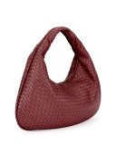 Veneta Intrecciato Large Hobo Bag, Wine
