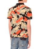 Camo-Print Short-Sleeve Polo Shirt, Multicolor
