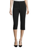 Mid-Rise Slim Cropped Pants, Black