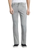 Geno Triple Needle Flap-Pocket Denim Jeans, Gray