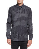 Chalk-Stripe Camo Sport Shirt