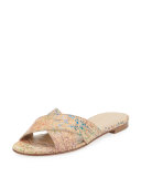 Byway Crisscross Flat Cork Sandal, Confetti