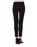 Classic Ankle-Zip Cropped Pants, Black