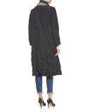Bonded Snap-Front Long Coat 