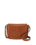 Mystery Small Leather Crossbody Bag, Cognac