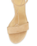 Wrap-It Suede Chunky-Heel Sandal, Beach