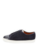 Levah Suede Low-Top Sneaker, Navy