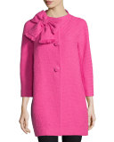 dorothy cotton-tweed bracelet-sleeve coat, night rose