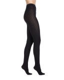 Alba Opaque Patterned Tights, Black