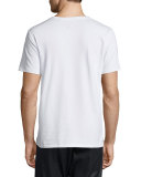 Face-Embroidered Short-Sleeve Jersey T-Shirt, Bright White