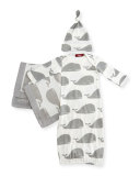 Small Whale Suitcase Gift Set, Gray