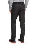 Five-Pocket Stretch-Denim Jeans, Black