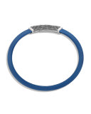 Men's Waves Rubber ID Bracelet, Blue