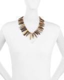 Nyasi Horn Collar Necklace, Brone