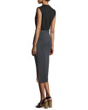 Ellis Sleeveless Jersey Dress, Black/Gray