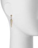 14K Gold Short Spike Drop Earrings with Diamonds