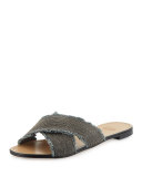 Edgeway Frayed Chain Sandal, Graphite