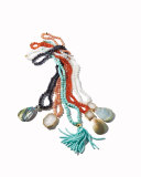 Sodalite Beaded Necklace w/Abalone Pendant, Blue