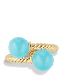 Solari 18K Gold & Turquoise Bypass Ring, Size 7