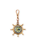 15K Rose Gold Ship Wheel Compass Charm