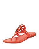 Miller Leather Logo Sandal, Poppy Red