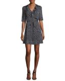 Savilla Ruffle-Trim Silk Jersey Wrap Dress