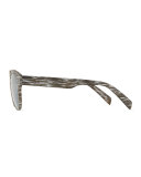 I-Plastik Brushed Brow-Bar Sunglasses, Gray