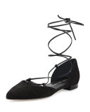 Gilligan Lace-Up d'Orsay Flat, Black