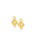 19k Gold Oval Diamond Earring Pendants