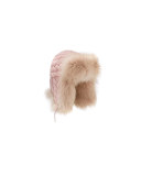 Cable-Knit Cashmere & Fox Fur Trapper Hat, Pink/Beige