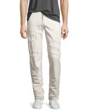 Slimmy Ripped-Repair Slim-Straight Jeans