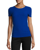 Ottoman Knit Short-Sleeve Tee, Egyptian Blue