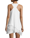 Eve Sleeveless Layered A-Line Dress, White