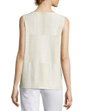 Ombre-Stitched Stretch-Cotton Tank, Multi